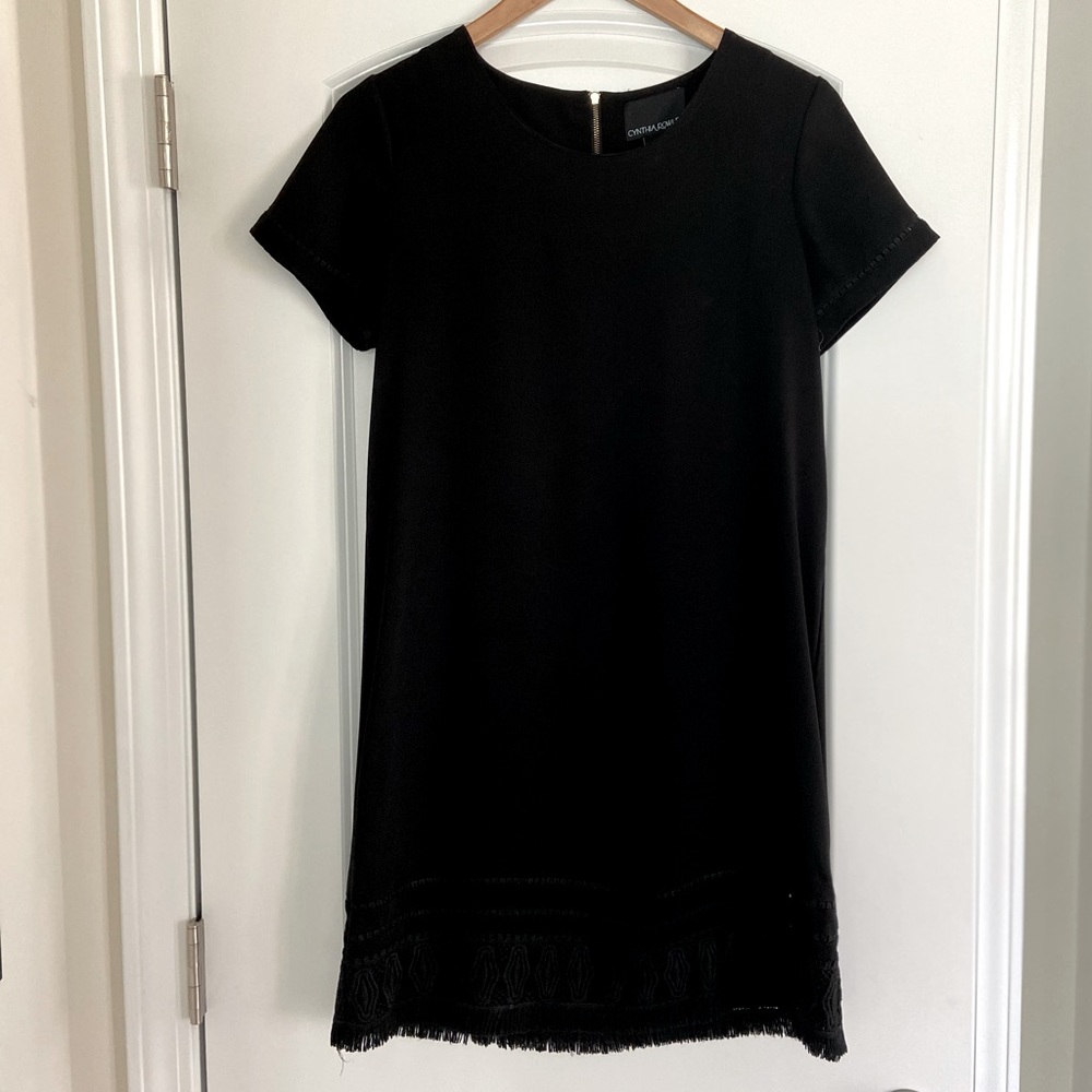 CYNTHIA ROWLEY Black short sleeve dress